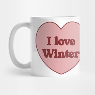 I love winter heart aesthetic dollette coquette pink red Mug